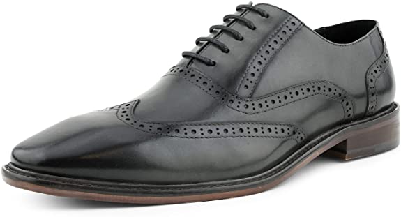Asher Green AG265 - Mens Dress Shoes, Lace-Up Wingtip Genuine Leather Shoes for Men - Men's Oxford Shoes
