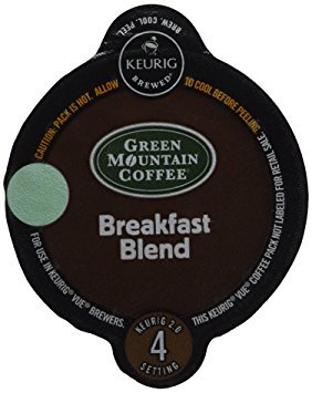 Green Mountain Breakfast Blend Coffee Keurig Vue Portion Pack