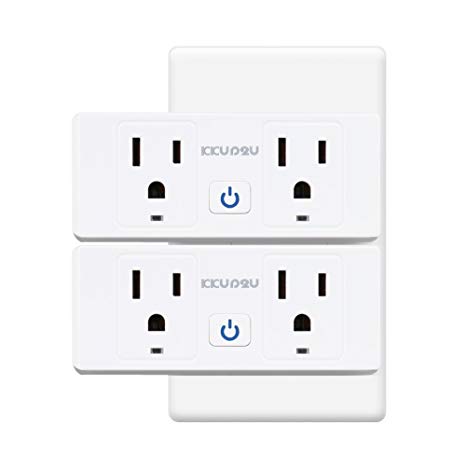 Smart Plug 2 in 1 Dual Outlet 2-Pack Upgraded Mini WiFi Smart Socket Work with Amazon Alexa Echo/Google Assistant and IFTTT, No Hub Required