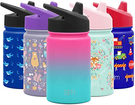 Simple Modern Kids Summit Sippy Cup Thermos 10oz - Stainless Steel Toddler Water Bottle Vacuum Insulated Girls and Boys Hydro Travel Cup Flask Ombre: Sorbet Purple