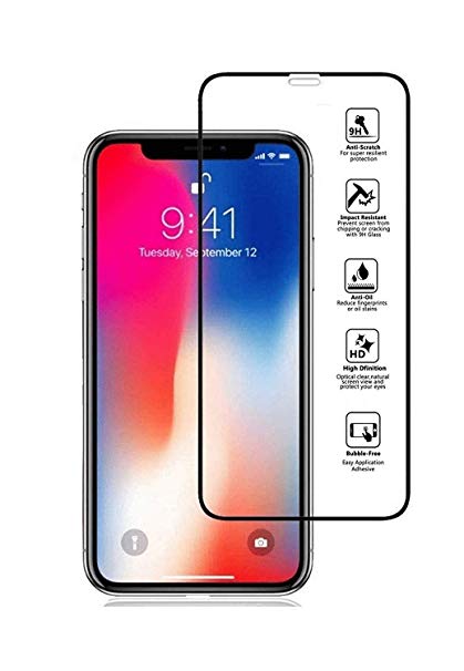 Abstruse Full Screen Coverage HD Tempered Glass for Apple (iPhone X/iPhone Xs, White)