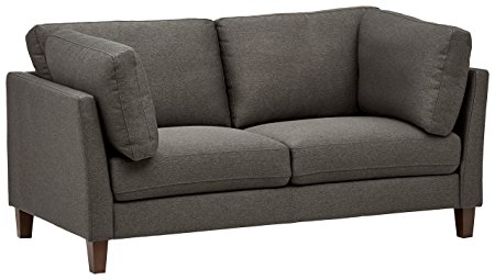 Rivet Midtown Removable Cushion Modern Loveseat, 68.5"W, Charcoal