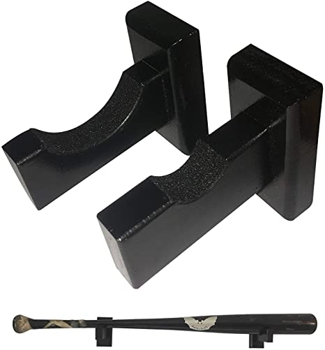 Cypress Sunrise Baseball Bat Display Holder Rack for Wall Mount - Replaces Case or Stand - Solid Wood w/Felt Liner and Hidden Screws- Natural or Black Color Option