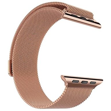 Apple Watch 38mm Band, ClockChoice Milanese Loop Stainless Steel Bracelet Strap for iWatch, ROSE GOLD | Bonus Tempered Glass Screen Protector