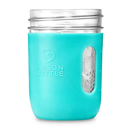 8 Ounce Mason Bottle Silicone Sleeve: Fits any 8 Ounce, Regular Mouth Mason Jar (Agave Color). Made in the USA