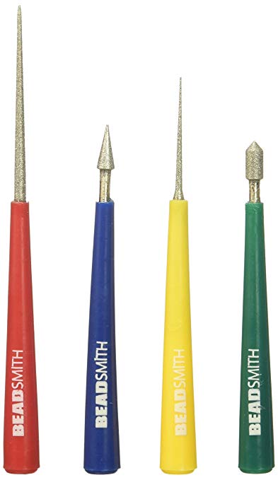 Beadsmith Bead Reamer Set 4Pcs, Acrylic, Multicoloured