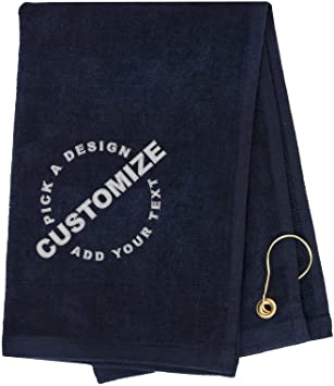 Custom Embroidered Towels | Personalized Golf Towels, for Dads, Birthdays and More! - Navy CE6900