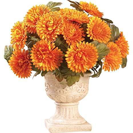 Floral Mum Bushes - Set of 3, Yellow