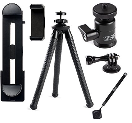 iPhone Tripod - Rugged Edition - With XL Phone Mount | Ball Head | Bluetooth Remote