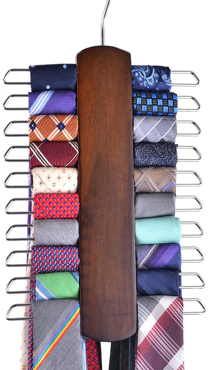 Umo Lorenzo Walnut Colour Wooden Tie Rack