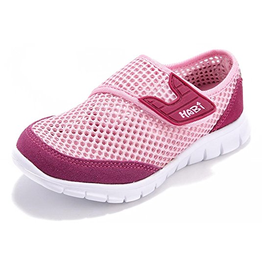 HOBIBEAR Kids Mesh Sneakers Light Weight Breathable Buckle Strap Casual Shoes