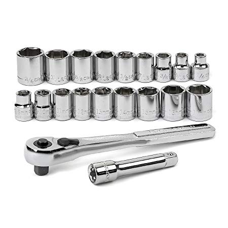 Craftsman 20 Pc. 6 Pt. Standard and Metric Easy Read 3/8 In. Dr. Socket Wrench Set. Clear Makings Make the Right Size Easy to Find. Blow Molded Case.