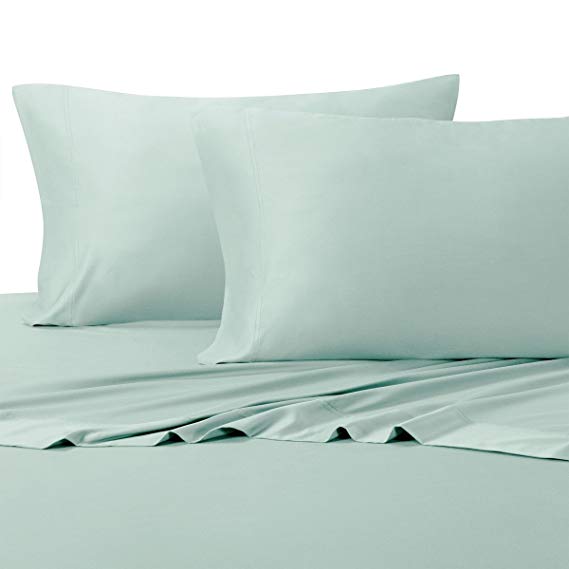 Wholesalebeddings 100% Bamboo Bed Sheet Set - Top Split King, Solid Sea - Super Soft & Cool, Bamboo Viscose, 4PC Sheets