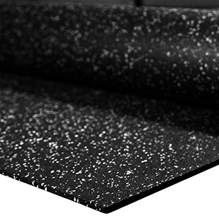 IncStores 1/4" Tough Rubber Roll (Egg Shell Fleck, 4' x 10') - Excellent gym floor mats for medium/large equipment and light/moderate free weights