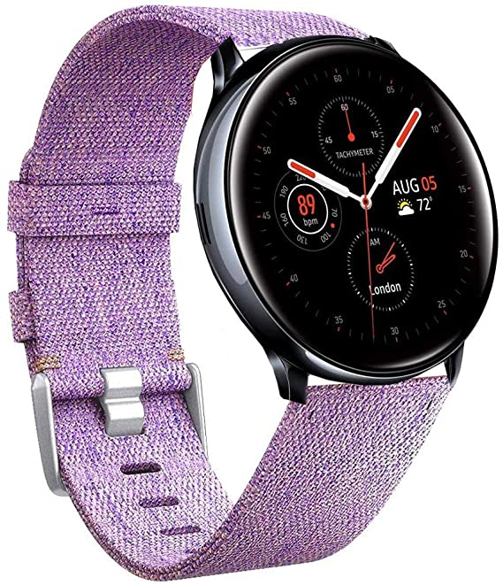 Olytop Compatible Galaxy Active 2 44mm 40mm/Galaxy Watch3 41mm Bands, 20mm Quick Release Premium Woven Nylon Bands Bracelet for Galaxy Watch 42mm Smartwatch -Woven/Lavender