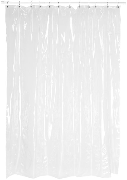 Carnation Home Fashions Super Clear 10-Gauge Anti Mildew Extra Long Vinyl Shower Curtain Liner Size 72 X 84