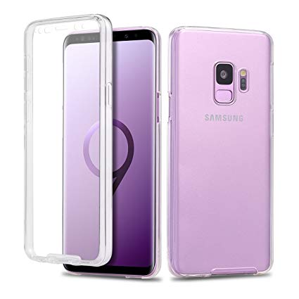 Casetego Compatible Galaxy S9 Case,360 Full Body Two Piece Slim Crystal Transparent Case with Built-in Screen Protector for Samsung Galaxy S9-Crystal Clear