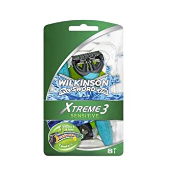 Wilkinson Sword Xtreme 3 Sensitive Men's Disposable Razors - Pack of 8 Razors