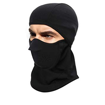 DIMJ Winter Balaclava, Lightweight Lycra Full face Face Mask Breathable Warm Protection for Ski, Motorcycle, Cycling, Running, Hiking, Black