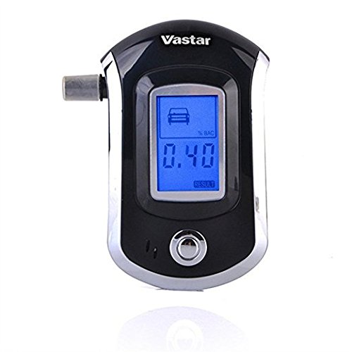 Vastar Professional Breathalyzer with Semi-conductor Sensor and LCD Display Digital Breath Alcohol Tester with 10 Mouthpieces Fits