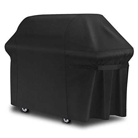 Fylina 7107 Grill Cover(44in×60in), Premium Water/Wind Resistant 600D Heavy Duty BBQ Grill Cover with UV Protection, Storage Bag, Fit Weber Genesis E and S Series Outdoors Gas Grills(Black)