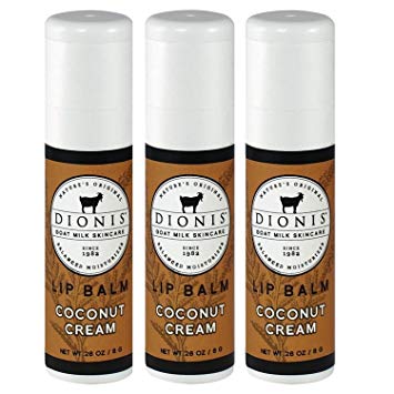 Dionis Goat Milk Skincare Lip Balm - 3 Piece Gift Set - Coconut Cream