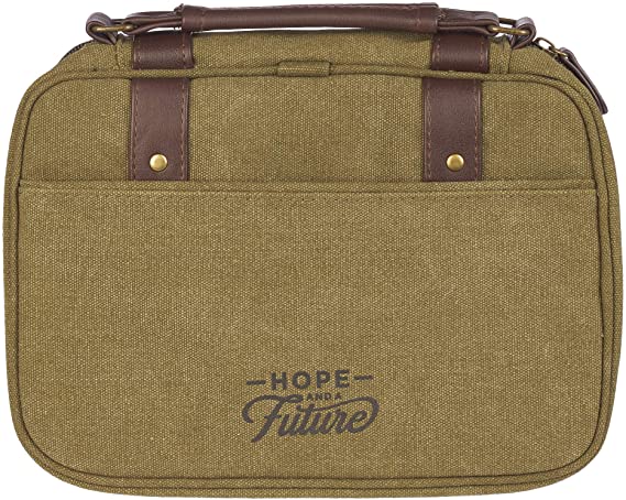 Hope and A Future Olive Canvas Bible Cover - Large