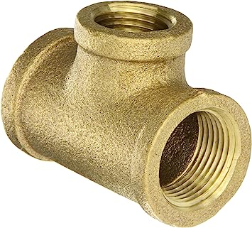 Anderson Metals - 38106-121208 38106 Red Brass Pipe Fitting, Reducing Tee, 3/4" x 3/4" x 1/2" Female Pipe