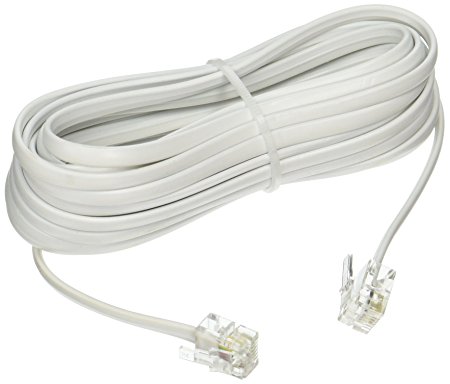 Permo 15' Telephone Extension Cord Cable Line Wire, White