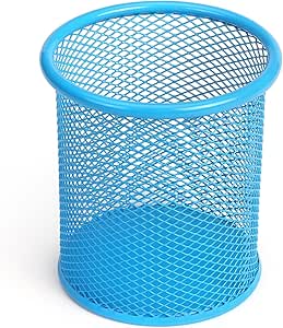 Tamaki Pen Holder Cup for Desk, Wire Mesh Pencil Cup Holder for Desk Office Pen Organizer (Blue)