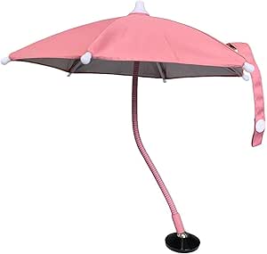 Magnetic Phone Sunshade Umbrella,360° Flexible Phone Umbrella Suction Cup Stand,Portable Anti-Glare Sun Shade Cover Sun Shield Cell Phone Suction Cup Holder for Outdoor and Car Use (Pink)