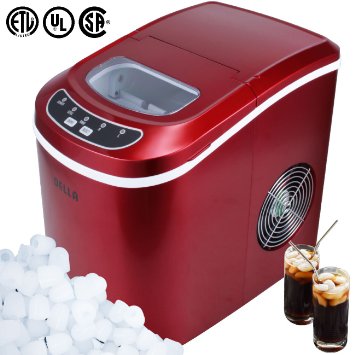 DELLA© Portable Electric Ice Maker Machine Producing 26 Lbs. Of Ice Per Day- Red