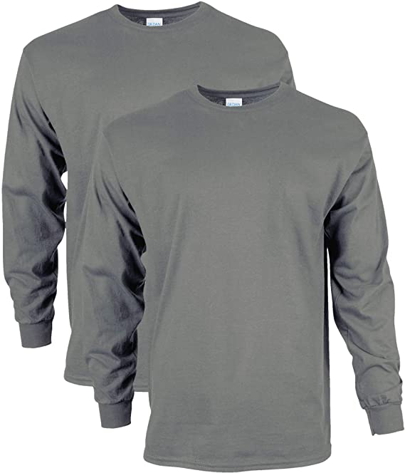 Gildan Men's Ultra Cotton Long Sleeve T-Shirt, Style G2400, 2-Pack