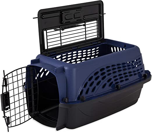 Doskocil Two-Door Top-Loading Kennel - 19" Plastic and Metal Kennel - Max Pet Weight 10 lbs