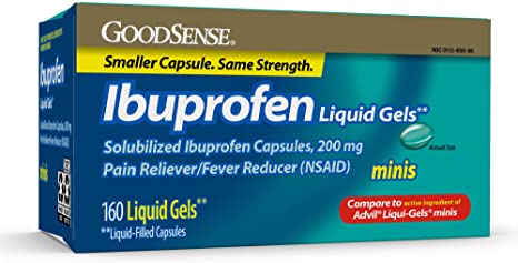 Ibuprofen Mini Liquid-Gels, 200 mg, Liquid-Filled Capsules, Pain Reliever and Fever Reducer, 160 Count