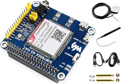 4G/3G/GNSS HAT for Raspberry Pi 4B/3B /3B/2B/Zero/Zero W/Zero WH and Jetson Nano,Based on SIM7600A-H,4G Communication GNSS Positioning,LTE-FDD B2/B4/B12 Brand Support LTE CAT4 up to 150Mbps