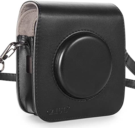 CAIUL Compatible Vintage PU Leather Square Case Bag for Fujifilm Instax Square SQ10 Instant Camera (Black)