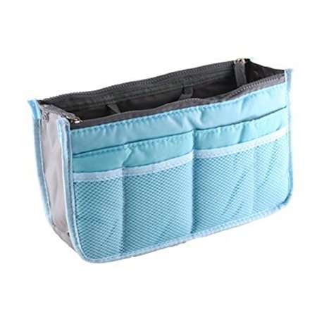 Fashion Bag-In-Bag Multifunctional Organiser Purse Large Liner Organizer Bag Tidy Travel Handbag (Blue)