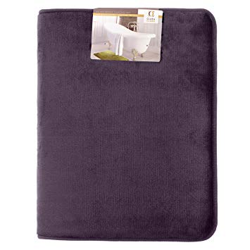 Clara Clark Non Slip Memory Foam Tub-Shower Bath Rug, Small Size 17 X 24 inches - Dark Purple