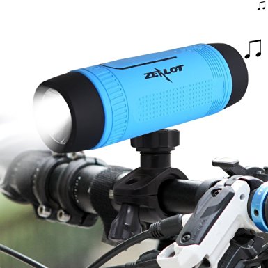 ZEALOT S1 Portable Multifunction Wireless Bluetooth Speaker, Support Mobile Power Bank, Microphone, Emergency Torchlight, FM Radio & TF Card Function for Outdoor Riding Climbing Camping(blue)