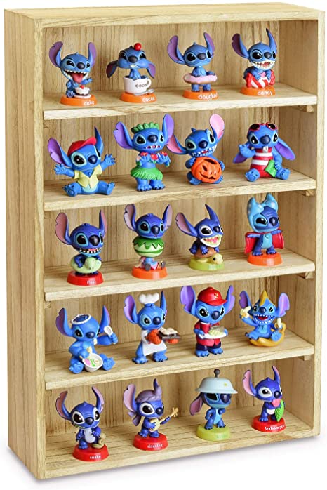 Ikee Design Wooden Wall-Mounted Display Shelves Rack for Figures, Shot Glasses, Spice Can or Collection