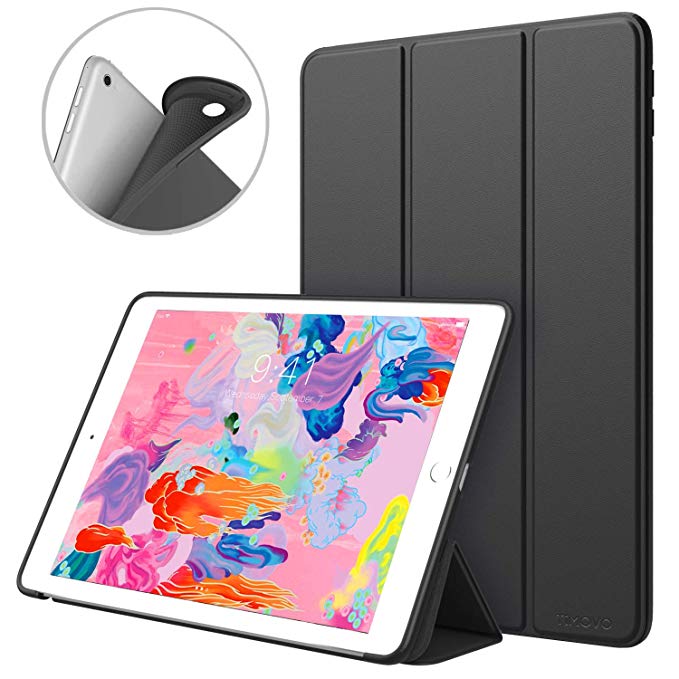 TiMOVO iPad 9.7 2018/2017 Case, Smart Case [Light Weight] Slim Soft TPU Back Cover Protector, with Auto Wake/Sleep Function, Magnetic Cover for Apple iPad 9.7-inch 2018 & 2017 Tablet, Black