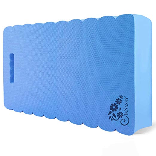 InSassy Thick Garden Kneeling Pad Kneeler Mat for Gardening, Baby Bath, Yoga, Prayers & Exercise - Largest (XXL) 22"x11" & THICKEST 1-½", Blue