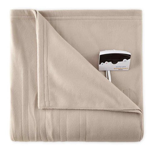 Pure Warmth by Biddeford Fleece Electric Heated Blanket Twin Taupe