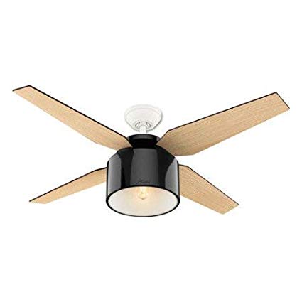 52" Cranbrook Ceiling Fan with Light and Remote (Gloss Black)