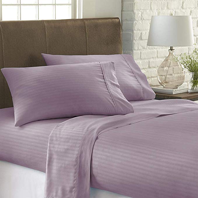 Luxury Cool Comfort Copper Infused Hypoallergenic Antimicrobial 6 Piece Queen Size Sheet SetAS SEEN ON TV, Lilac Color