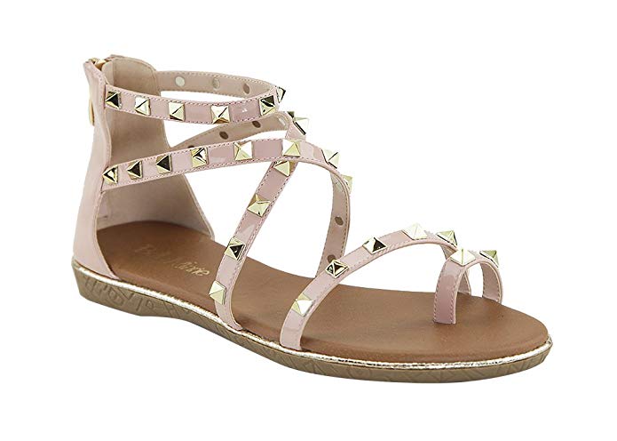 ANNA Women's Stud Strappy Flat Sandals