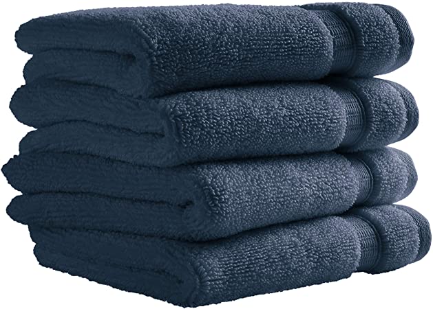 Rivet HygroCotton Cotton Washcloth Set, Set of 4, Ocean