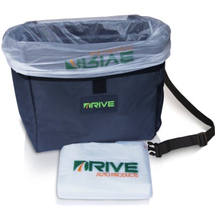 DRIVE Car Garbage Can - Best Auto Trash Bag for Litter, FREE Waste Basket Liners - Hanging Recycle Bin is Universal, Waterproof Organizer Makes a Great Drink Cooler & Road Trip Gift - 100% Guaranteed!
