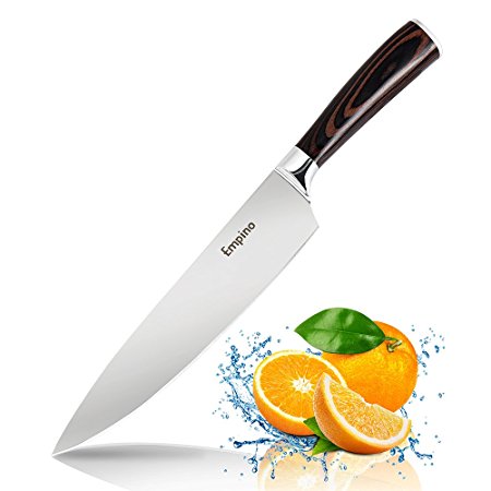 8-inch Chef Knife – Premium Sharp Knife Japanese High Carbon Stainless Steel Kitchen Knife – Well-Balanced Chopping Knife with Ergonomic Pakka Wood Handle - Multipurpose Cooking Knife